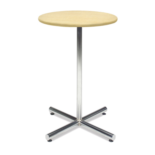 30″ Round Bar Table With Chrome Base - Maple