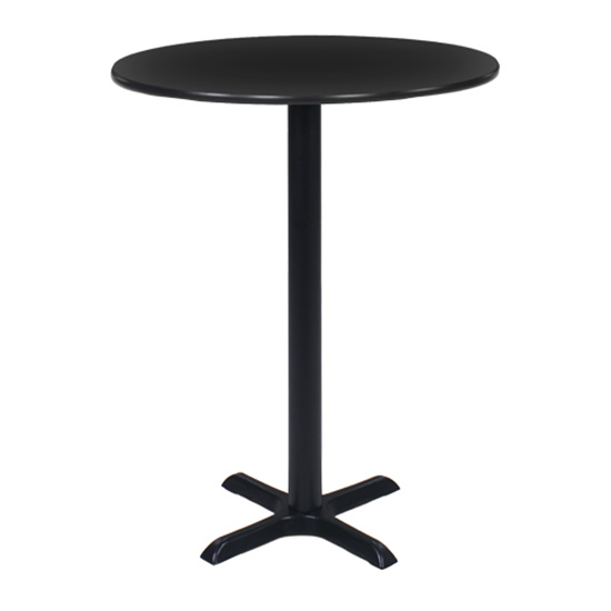 36″ Round Bar Table with Black Base - Black