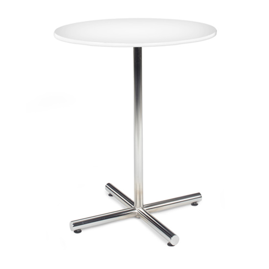 36″ Round Bar Table with Chrome Base - White