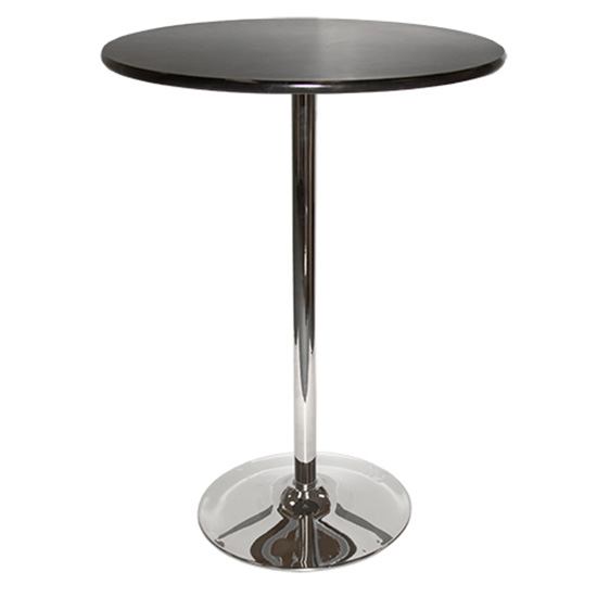 30″ Round Bar Table With Tulip Base - Black 