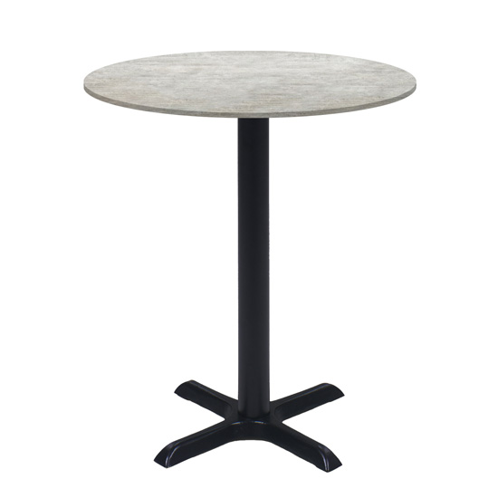 32” Round Cement Bar Table with Black Base
