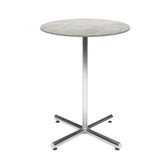 32” Round Cement Bar Table with Chrome Base