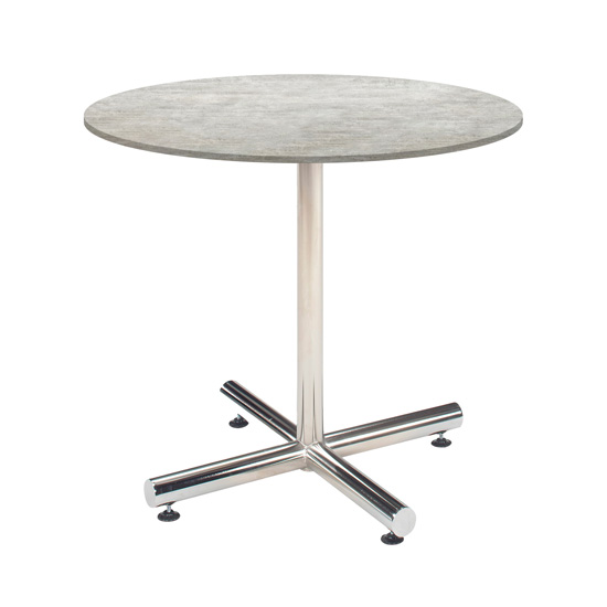 32” Round Cement Cafe Table with Chrome Base